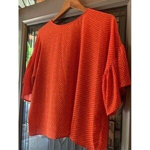 Bobeau Top Womens Sz.  Small Bright Orange  Cottage Core Granola Y2K